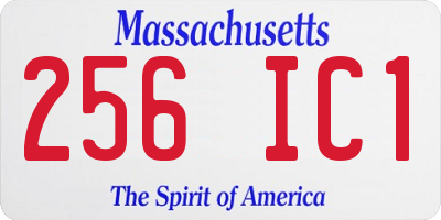 MA license plate 256IC1