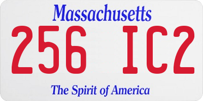 MA license plate 256IC2