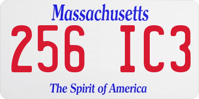 MA license plate 256IC3