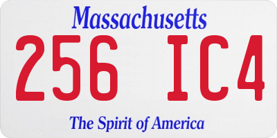 MA license plate 256IC4