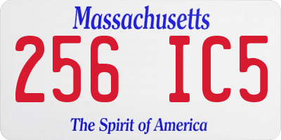 MA license plate 256IC5