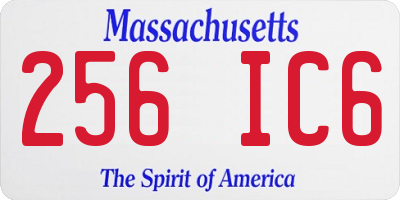 MA license plate 256IC6