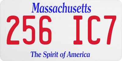 MA license plate 256IC7