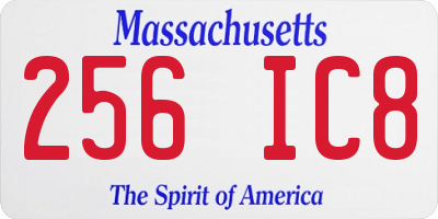 MA license plate 256IC8