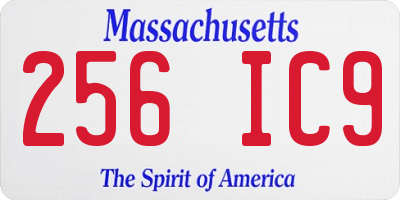 MA license plate 256IC9
