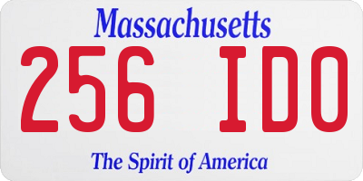 MA license plate 256ID0