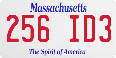 MA license plate 256ID3