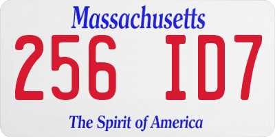 MA license plate 256ID7
