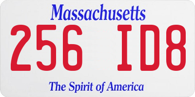 MA license plate 256ID8