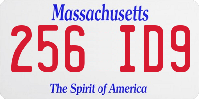 MA license plate 256ID9