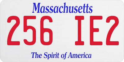 MA license plate 256IE2