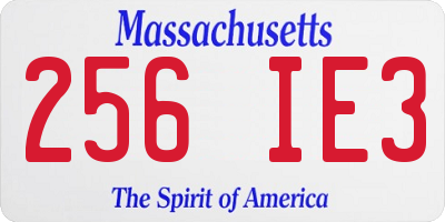 MA license plate 256IE3