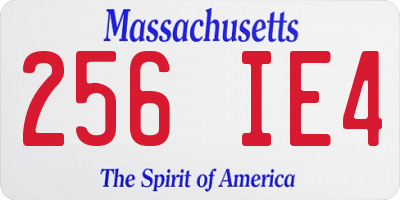 MA license plate 256IE4