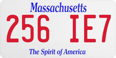 MA license plate 256IE7