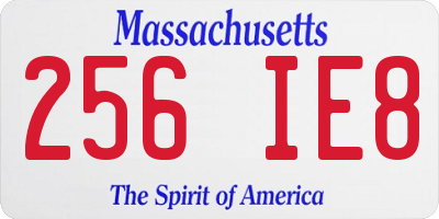 MA license plate 256IE8