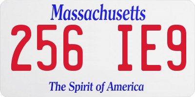 MA license plate 256IE9