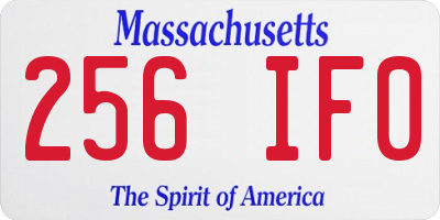 MA license plate 256IF0