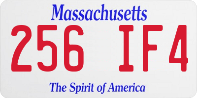 MA license plate 256IF4