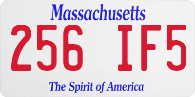 MA license plate 256IF5