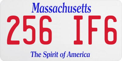 MA license plate 256IF6