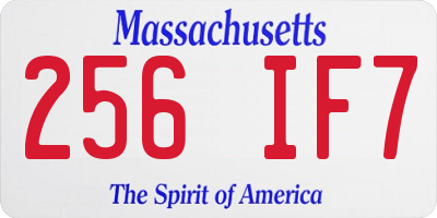 MA license plate 256IF7