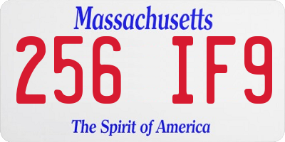MA license plate 256IF9
