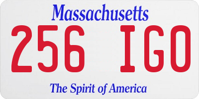 MA license plate 256IG0