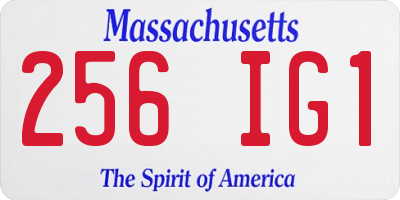 MA license plate 256IG1