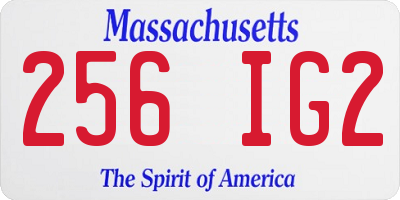 MA license plate 256IG2