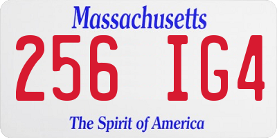 MA license plate 256IG4
