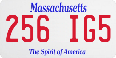 MA license plate 256IG5