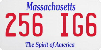 MA license plate 256IG6