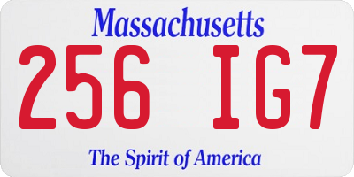 MA license plate 256IG7