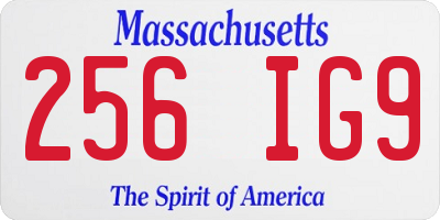 MA license plate 256IG9