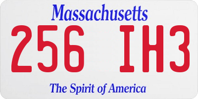 MA license plate 256IH3