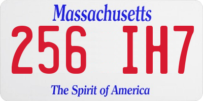 MA license plate 256IH7