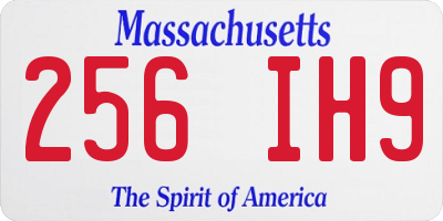 MA license plate 256IH9