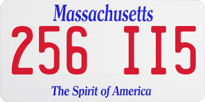 MA license plate 256II5