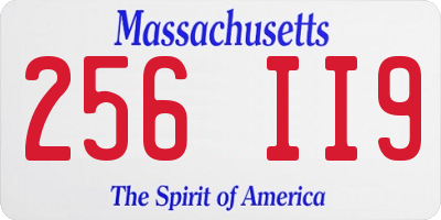 MA license plate 256II9