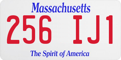 MA license plate 256IJ1