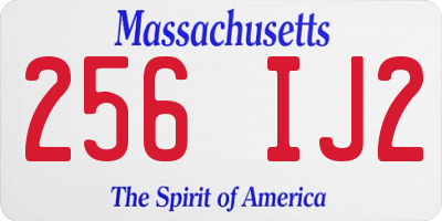 MA license plate 256IJ2