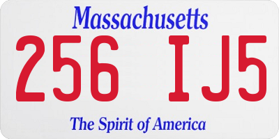 MA license plate 256IJ5