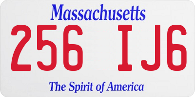 MA license plate 256IJ6