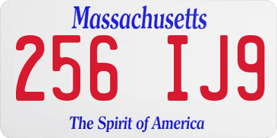 MA license plate 256IJ9