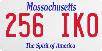 MA license plate 256IK0