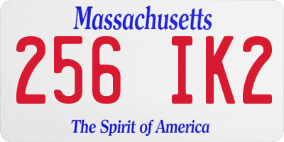 MA license plate 256IK2