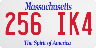 MA license plate 256IK4