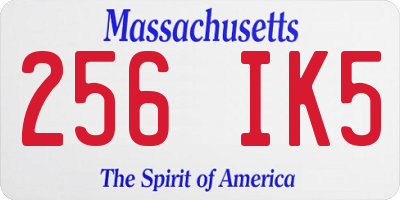 MA license plate 256IK5