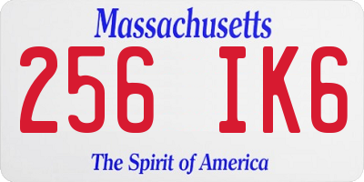 MA license plate 256IK6