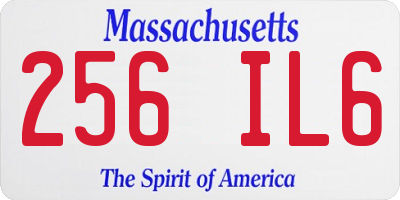 MA license plate 256IL6